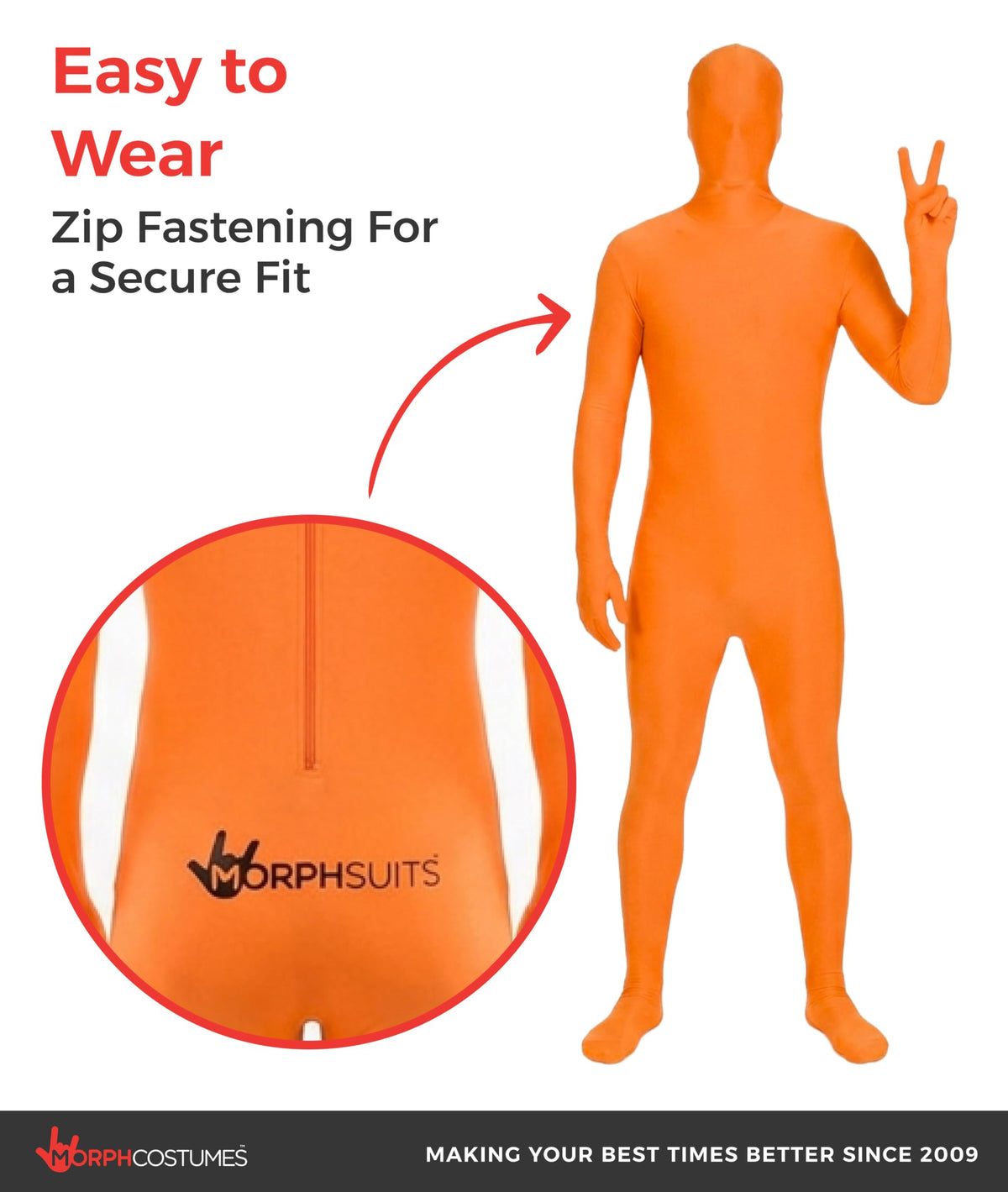Morphsuits, Orange Morphsuit, Halloween Costume, Medium