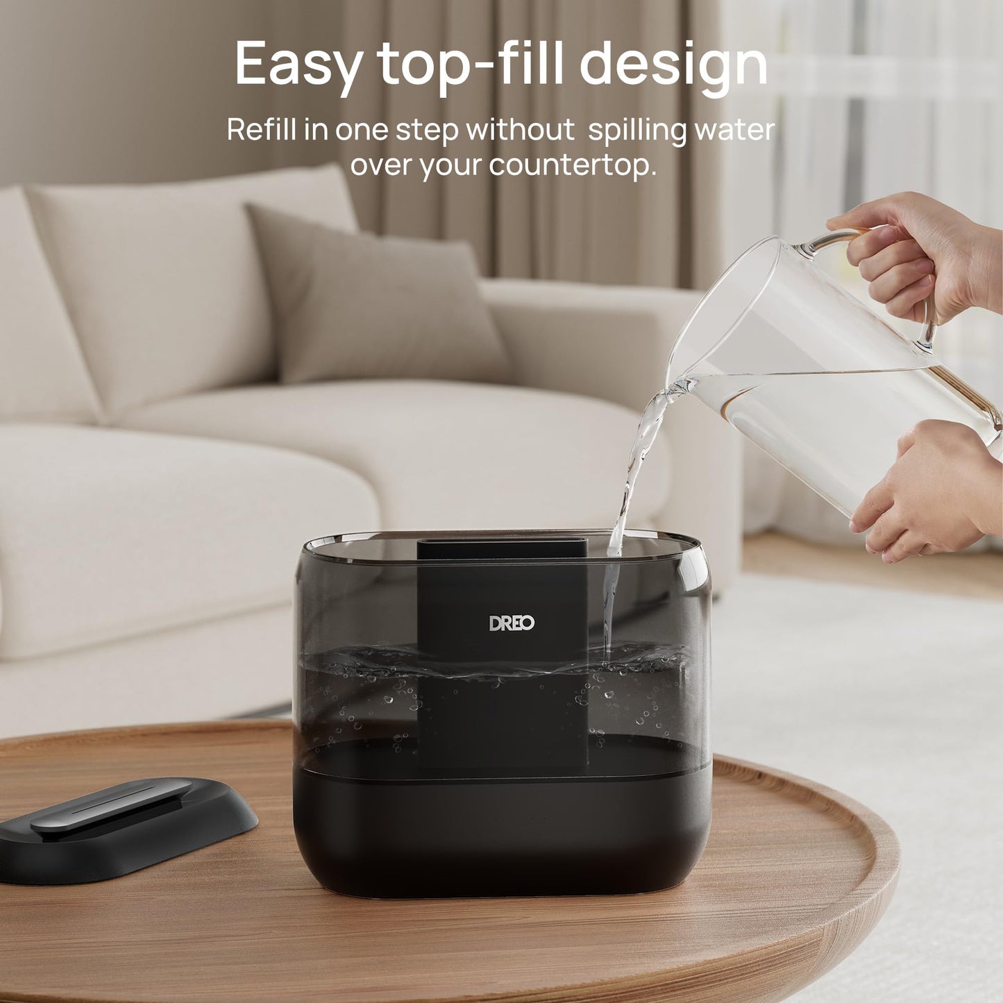 DREO Humidifiers for Bedroom, 4L Top Fill for Large Room, 36H Runtime [Ultra-Strong Mist Output] Quiet Cool Mist Air Humidifier for Baby Nursery, Plants, Night Light, Easy to Clean，Black 🍁 All In One Marketplace Canada
