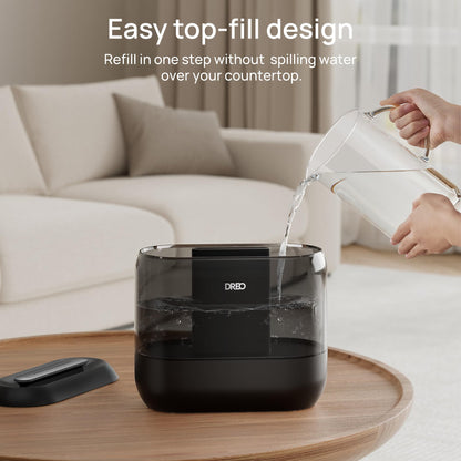 DREO Humidifiers for Bedroom, 4L Top Fill for Large Room, 36H Runtime [Ultra-Strong Mist Output] Quiet Cool Mist Air Humidifier for Baby Nursery, Plants, Night Light, Easy to Clean，Black 🍁 All In One Marketplace Canada