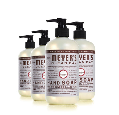 Mrs. Meyer's Clean Day Liquid Hand Soap, Cruelty Free & Biodegradable Hand Wash Formula Made with Essential Oils, Lavender Scent, 370 ml Bottles, 4 Pack MRS. MEYER'S