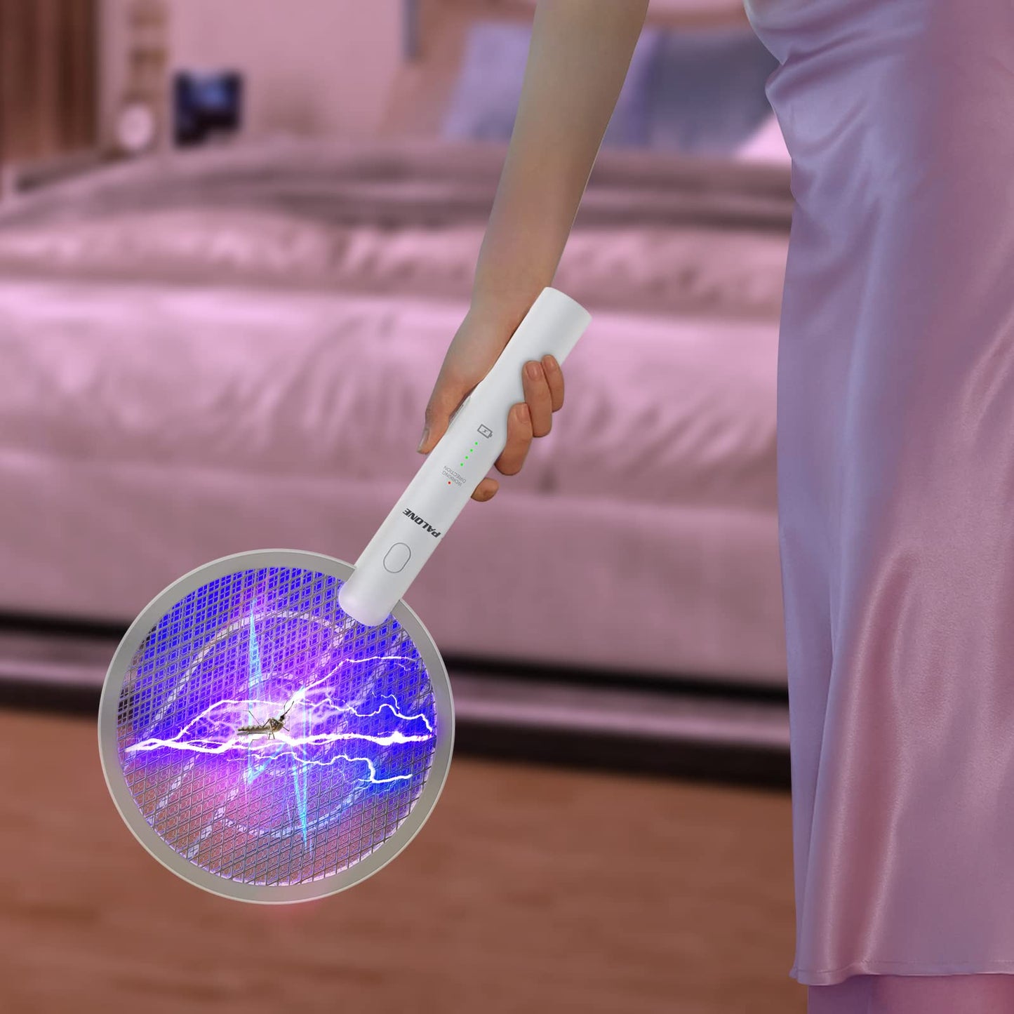 PALONE Bug Zapper Racket, Electric Bug Zapper, 4000V Electric Swatter 3 Layers Lamp, Indoor Zapper Without Waving Hands for Kitchen, Home, Garden and Outdoors