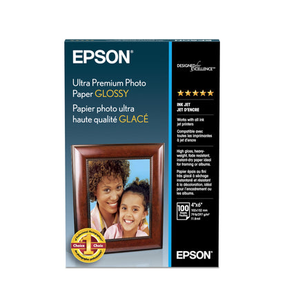 Epson Ultra Premium Photo Paper Glossy 4x6 100 Sheets S042174