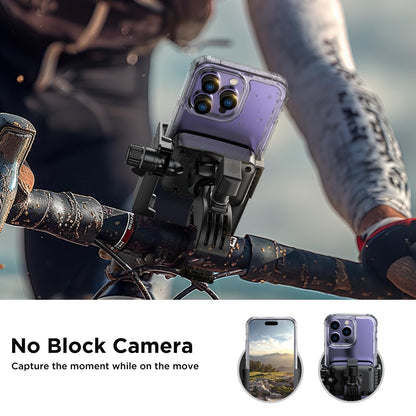 Miracase Bike Motorcycle Phone Holder, [1s Quick Lock] Bicycle Phone Mount Handlebar Cell Phone Clamp for Scooter, Compatible with iPhone Samsung Google