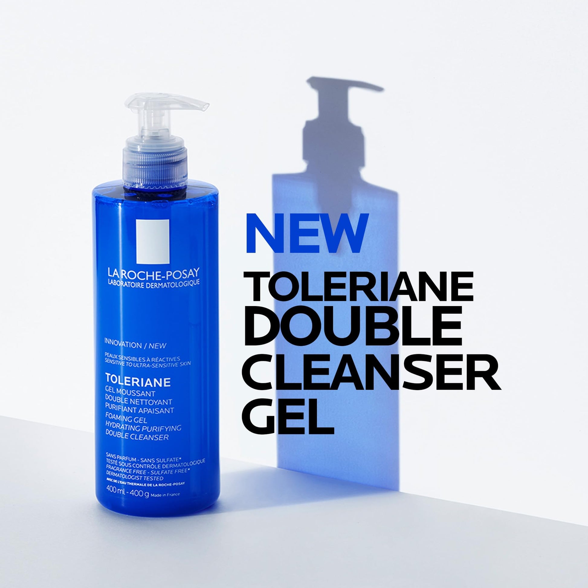La Roche Posay Double Face Cleanser, Toleriane Hydrating Purifying Foaming Gel, Removes Makeup & Impurities, with Niacinamide & Amino Acids, Fragrance Free, Recommended by Dermatologists, 400ml La Roche-Posay
