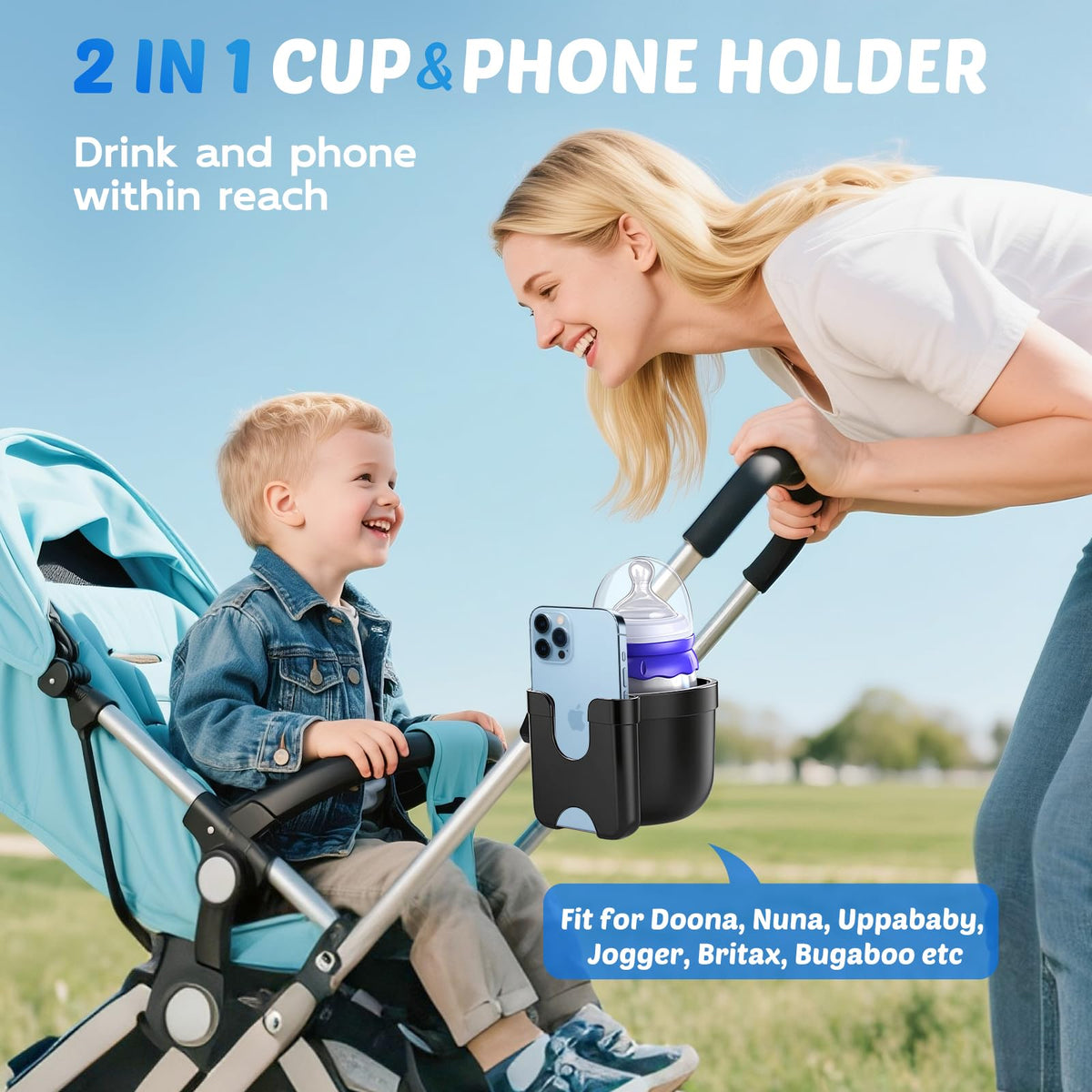 2 Packs Stroller Cup Holder with Phone Holder, Cup Holder for Walker Bike 🍁 All In One Marketplace Canada