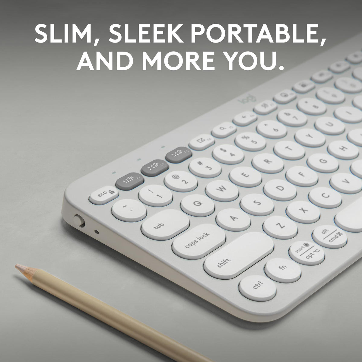 Logitech Pebble Keys 2 K380s Wireless Bluetooth Keyboard - Tonal White