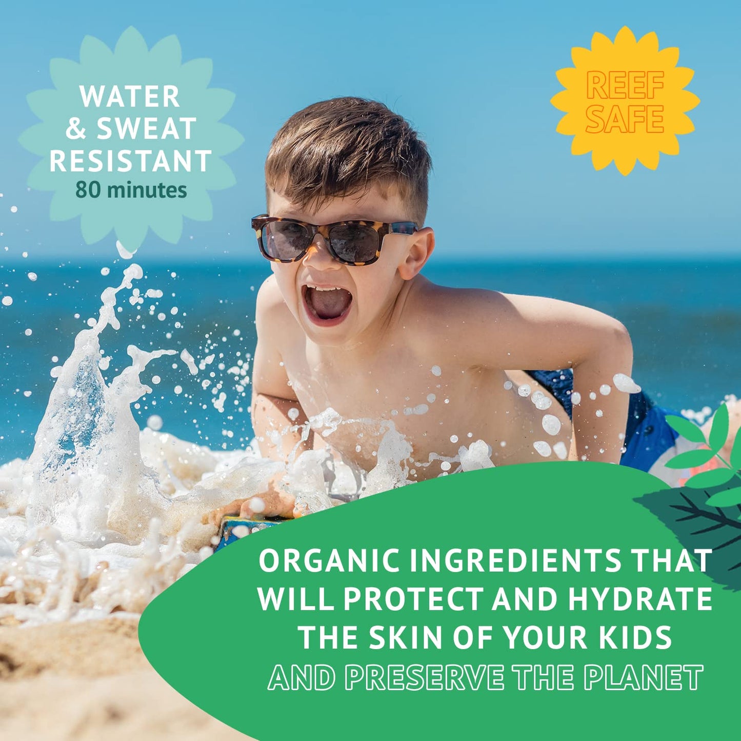 Green Beaver SPF 40 Sport Sunscreen for Kids, 100% Natural Lotion, Reef Safe, Mineral made with Organic Ingredients, Broad-Spectrum UVA and UVB Sun Protection, Water and Sweat resistant, Benzene-free, Hypoallergenic and Hydrating for the Skin, 90ml The Green Beaver Company