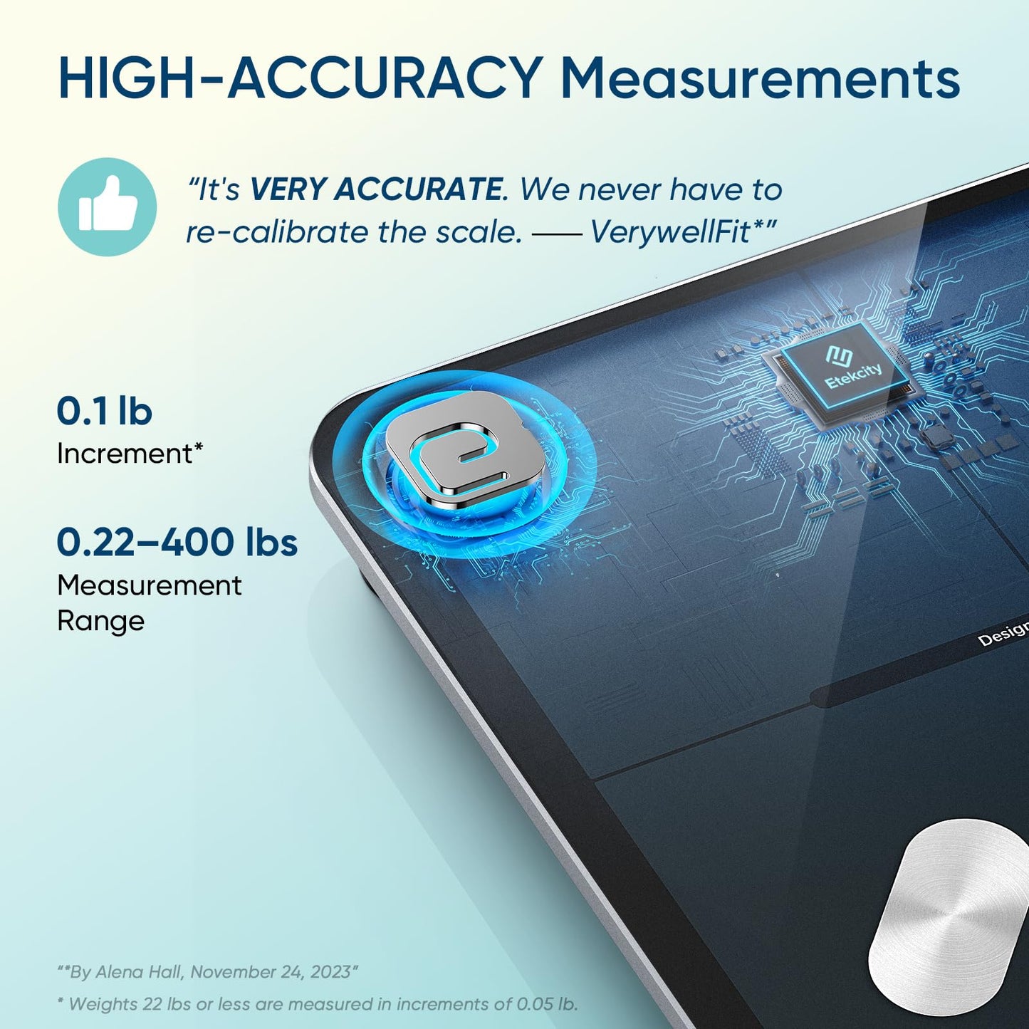 Etekcity Body Fat Scale Smart BMI Scale, Smart Weighing Scale , Bluetooth Electronic Body Analyzer Machine, Accurate Machine, 400lb Black ESF-551 - Available at All In One Marketplace Canada