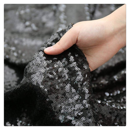 Nappe à paillettes noires B-COOL, sur-nappe d'Halloween, nappe scintillante carrée 90x90 pouces, décoration d'Halloween, nappe de mariage élégante et populaire