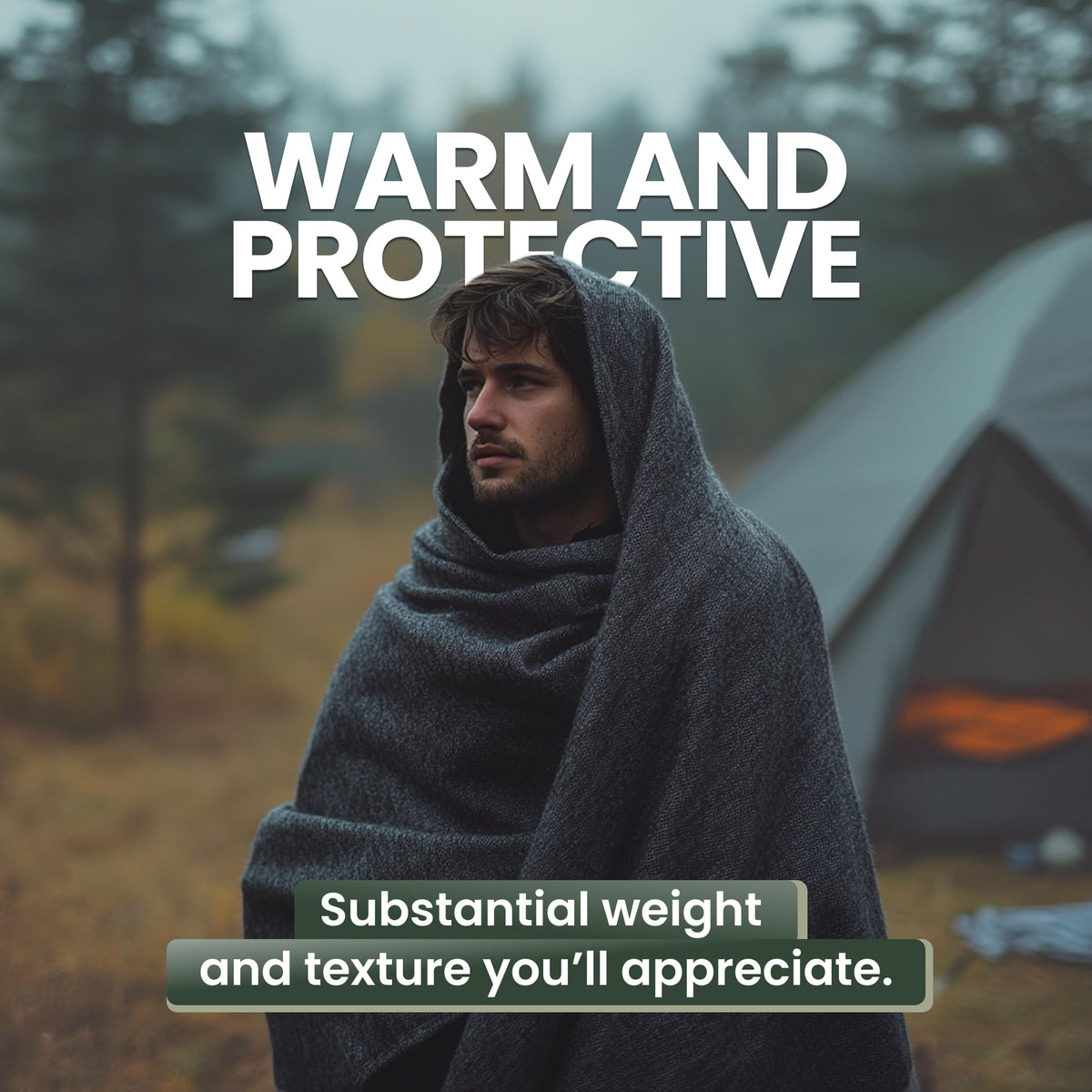 72HRS Wool 64” x 84” Winter Blanket Camping Essentials (80% Wool, 1 Pack) 🍁 All In One Marketplace Canada