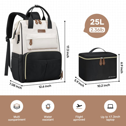 Maelstrom 15.6-17.3" Laptop Backpack with Lunch Box, Work Bag for Women Men