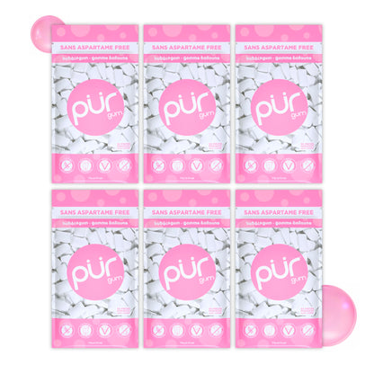 PUR Gum, Bubblegum, Xylitol Gum, No Artificial flavour, 330 Count (6x55)