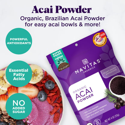 NAVITAS NATURALS Organic Acai Powder, 4-Ounce Pouches Navitas Organics