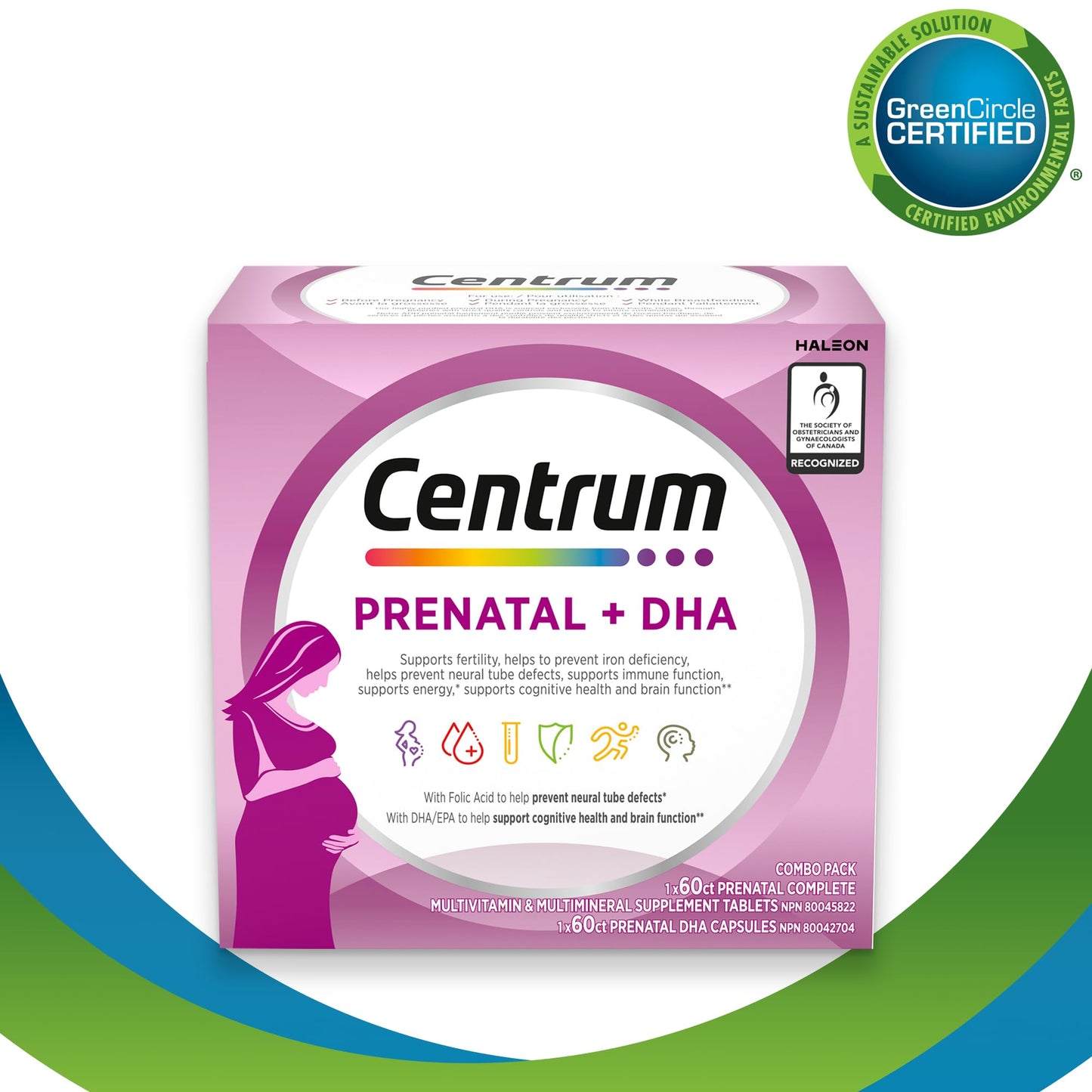 Centrum Prenatal Multivitamins/Minerals with Folic Acid and DHA Multivitamins Supplement with Omega 3, 60 Prenatal Tablets & 60 DHA Softgels (120 Total Count) (Packaging May Vary) - Available at All In One Marketplace Canada