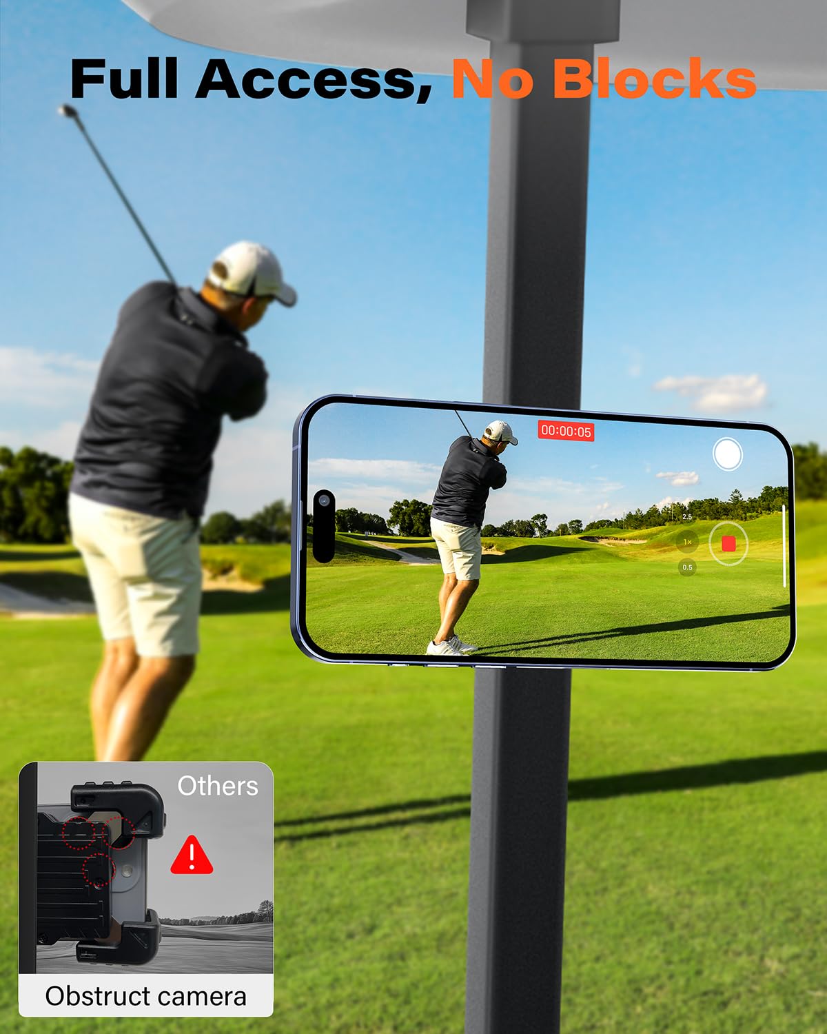 A2C Alloy Magnetic Golf Cart Phone Holder for MagSafe iPhone, Unique Golf Gifts for Men Golfers Dad Father, Gift for Him Husband, Accessories Essentials Gadgets Fits EZGO, Club Car, Yamaha - Available at All In One Marketplace Canada