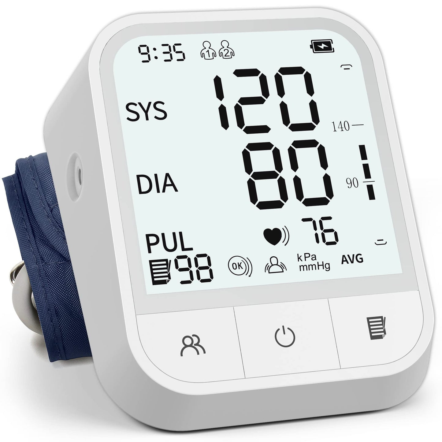 Blood Pressure Monitor Blood Pressure Machine Automatic Upper Arm Adjustable Cuff with Large Backlit Display, 2 * 99 Memory Blood Pressure Monitors for Home Use with Storage Bag - Available at All In One Marketplace Canada