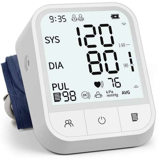 Blood Pressure Monitor Blood Pressure Machine Automatic Upper Arm Adjustable Cuff with Large Backlit Display, 2 * 99 Memory Blood Pressure Monitors for Home Use with Storage Bag - Available at All In One Marketplace Canada