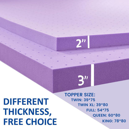 SINWEEK 2 Inch Twin Size Gel Memory Foam Mattress Topper