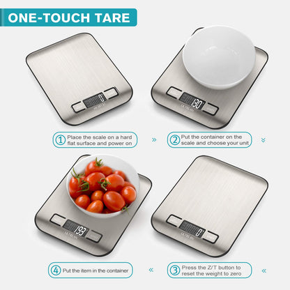 Ultrean Food Scale, Digital Kitchen Scale Weight Grams and Ounces for Baking and Cooking, 6 Units with Tare Function, 5kg/11lb (Batteries Included) - Available at All In One Marketplace Canada
