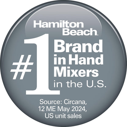 Hamilton Beach 6-Speed Electric Hand Mixer for Baking, 275W, Easy Clean Beaters, Dough Hooks, Whisk, Snap-On Storage Case, Black (62639C) Hamilton Beach