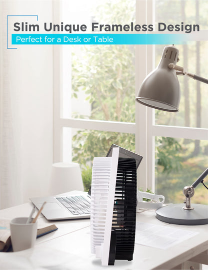 Black & Decker 9 in. Frameless Tabletop Box Fan, White - Available at All In One Marketplace Canada