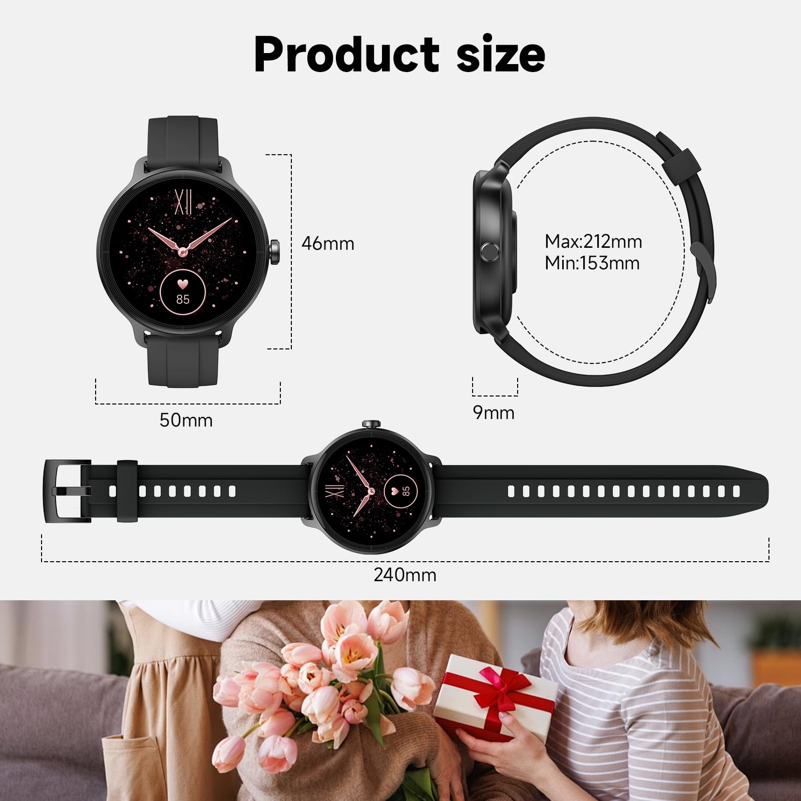 Smart Watch for Men Women, Bluetooth Calling, 1.27" HD Touchscreen Fitness Tracker, 100+ Sports Modes, AI Built-in, Heart Rate/Sleep/Step/SpO2 Monitor, IP68 Waterproof, Smartwatch for Android iPhone - Available at All In One Marketplace Canada