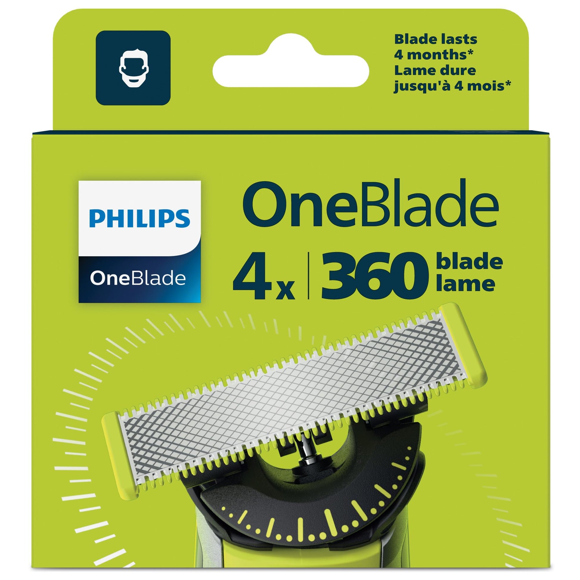 Philips OneBlade 360 flex blade, 4 pack, QP440/50 - Available at All In One Marketplace Canada