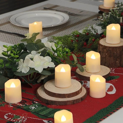 Rechargeable Flameless Tea Lights Candles with Timer & Remote, 12pcs Flickering LED Votive Candles with 2 USB Charging Cables Home, Christmas Festival Decor (Warm White) 🍁 All In One Marketplace Canada