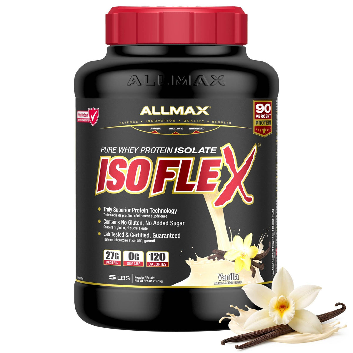 ALLMAX ISOFLEX Whey Protein Isolate, Vanilla, 5 lb