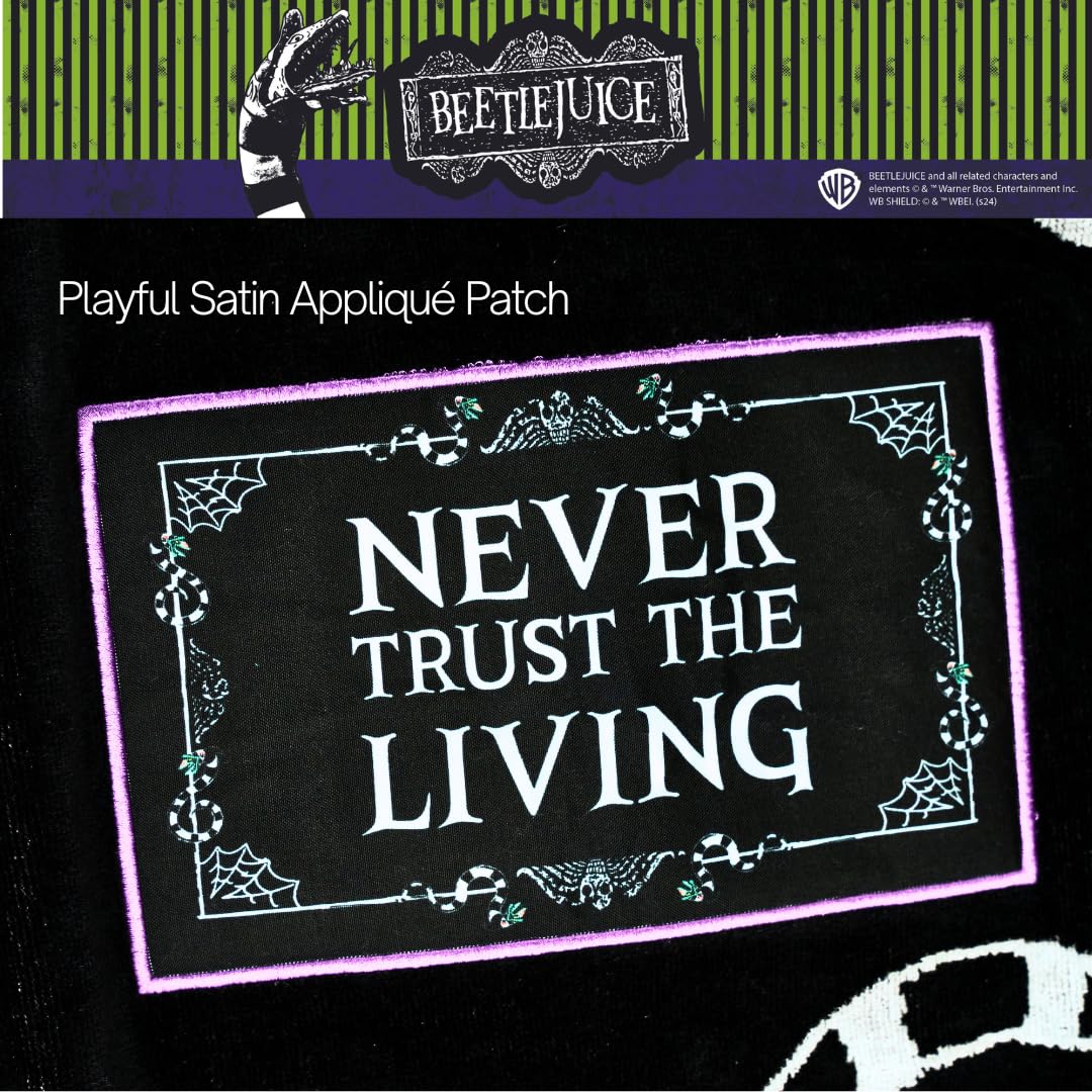 Serviette de bain/plage/piscine Franco Luxe Beetlejuice Halloween Goth, ultra douce, en coton jacquard surdimensionné, 163 cm x 86 cm (Produit sous licence officielle)