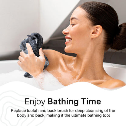 Yiclick Exfoliating Washcloth Towel, Exfoliating Body Scrubber, Back Scrubber Washer for Shower Bath, African Net Sponge Loofah Body Scrub Exfoliator, Exfoliating Cloth Brush Gloves for Women (Grey) - Available at All In One Marketplace Canada