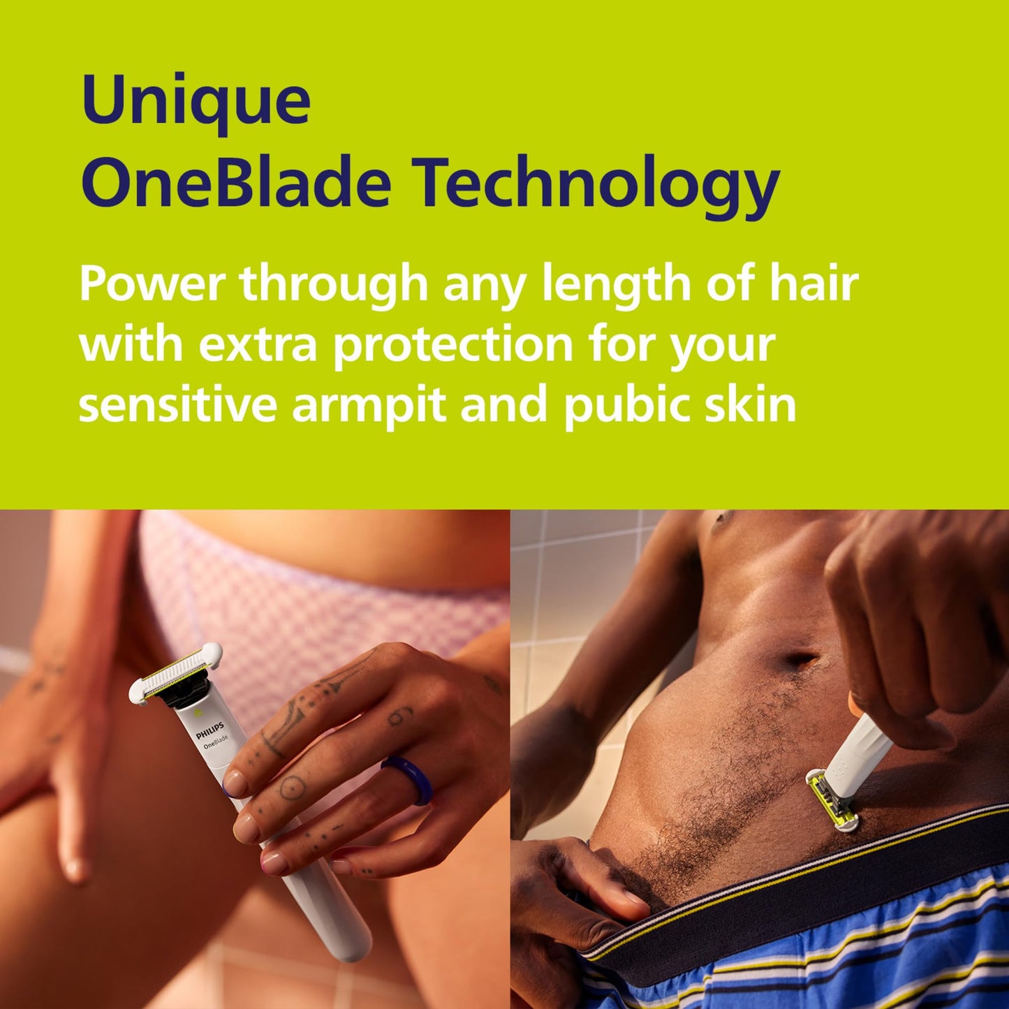 Philips OneBlade Intimate, Designed For Pubic Grooming, Trim & Shave With Extra Skin Protection, Model QP1924/20 - Available at All In One Marketplace Canada