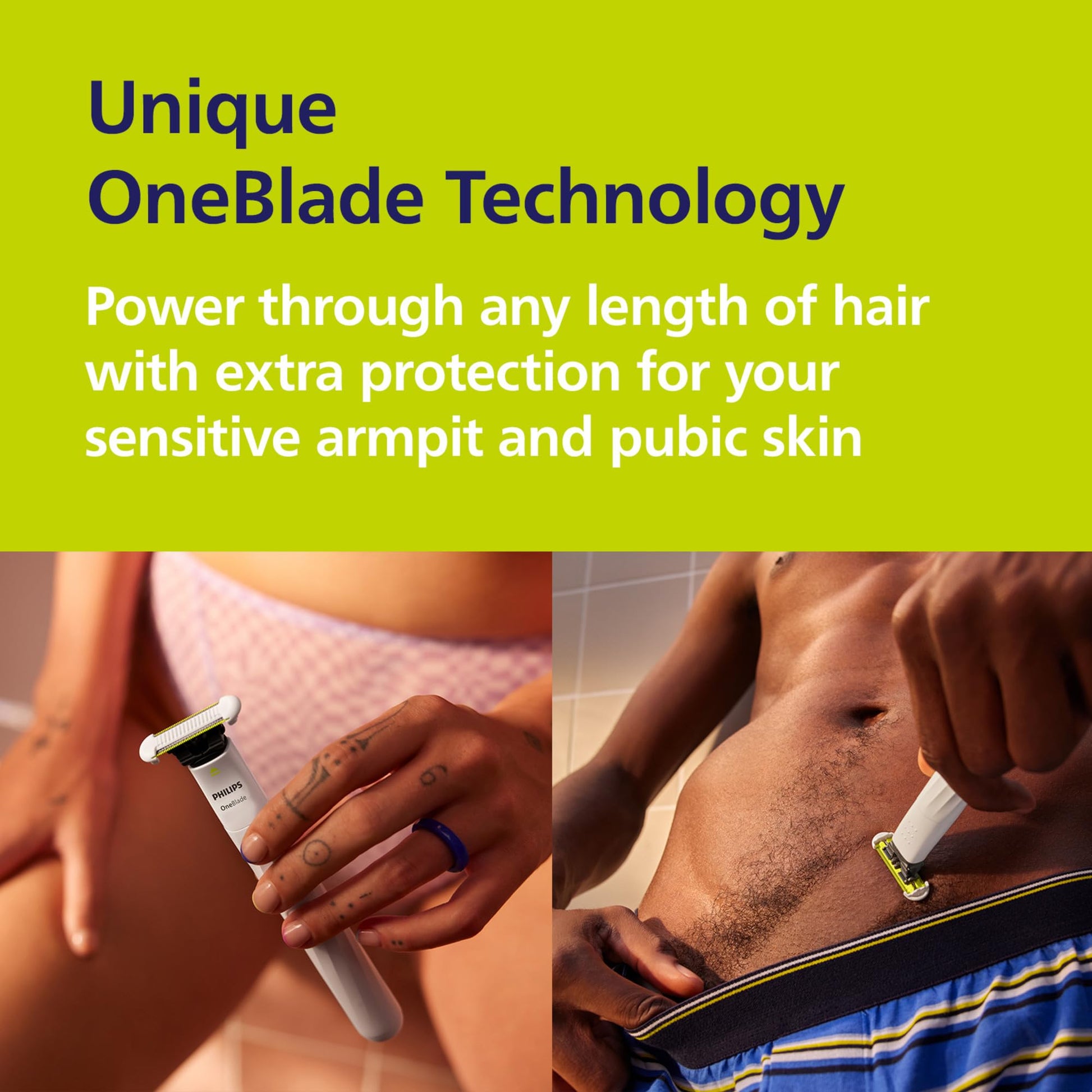 Philips OneBlade Intimate, Designed For Pubic Grooming, Trim & Shave With Extra Skin Protection, Model QP1924/20 - Available at All In One Marketplace Canada