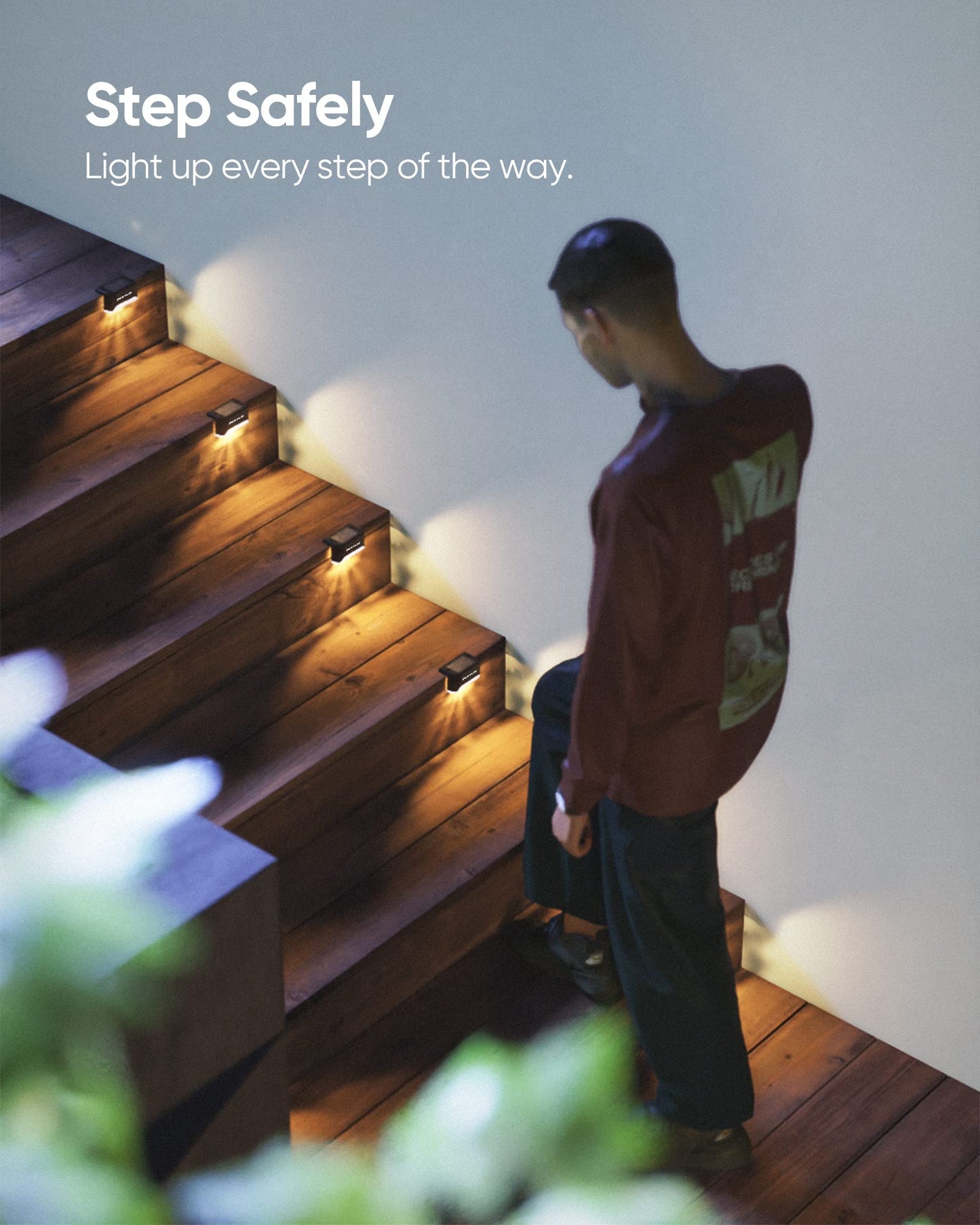 Solar Deck Lights Outdoor 16 Pack, JACKYLED Solar Step Lights Outdoor Waterproof LED Solar Powered Stair Lights for Patio Deck Porch Step Fence Railing Wall Garden Pool Yard - Available at All In One Marketplace Canada