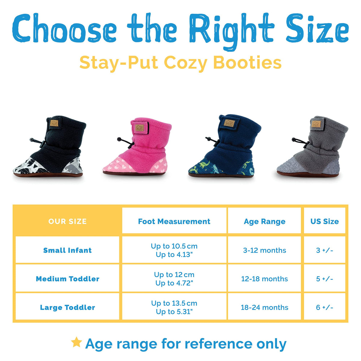 Jan & Jul Stay-Put Cozy Fleece Booties for Babies (Winter Flowers, S) 🍁 All In One Marketplace Canada