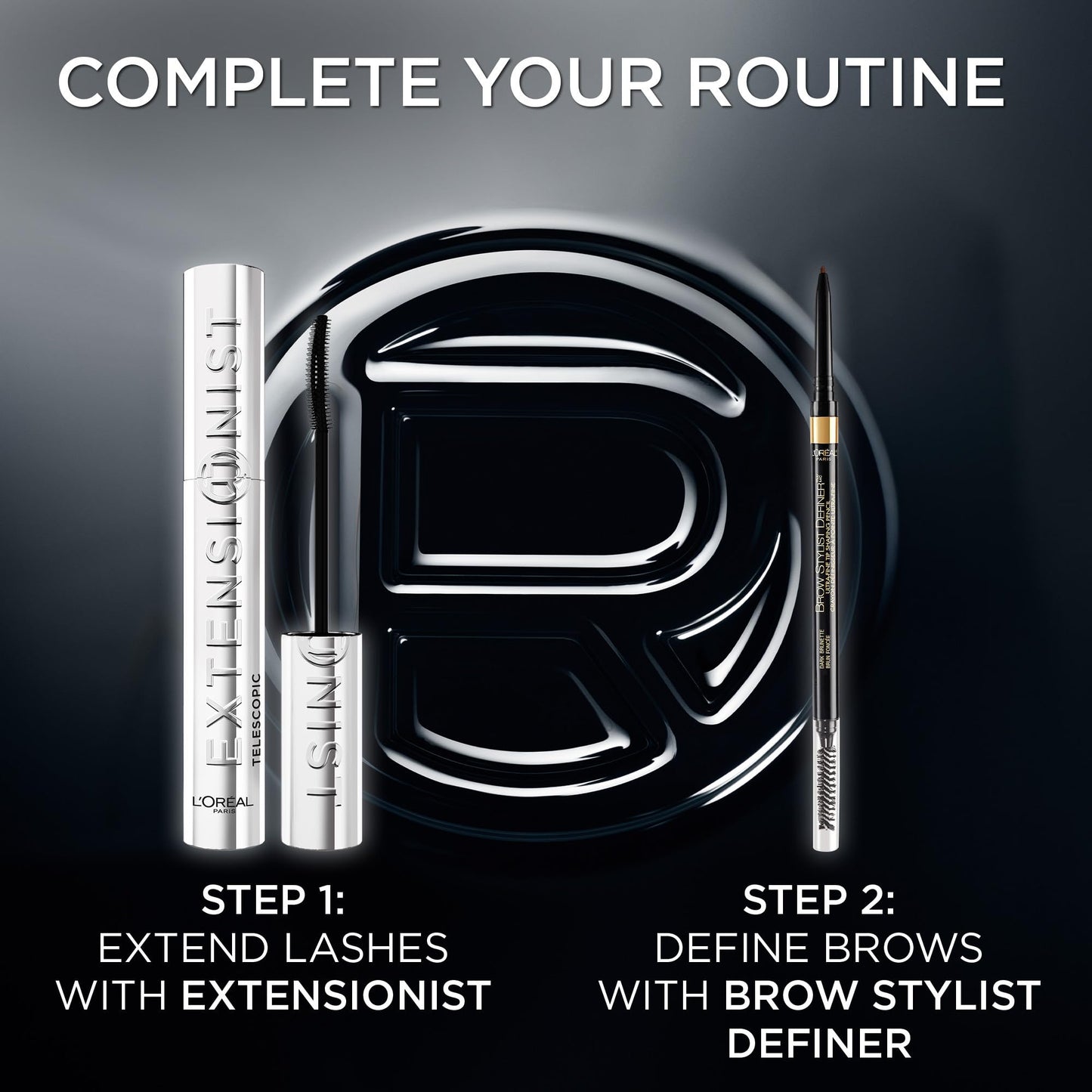 L’Oréal Paris Extensionist Mascara, Lengthening Mascara, Extension-like Length & Volume, For Sensitive Eyes, Clump-Free, Blackest Black WSH, 9.9 mL