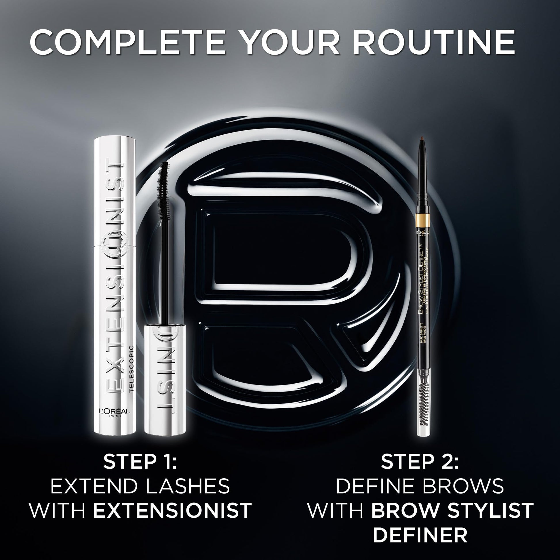 L’Oréal Paris Extensionist Mascara, Lengthening Mascara, Extension-like Length & Volume, For Sensitive Eyes, Clump-Free, Blackest Black WSH, 9.9 mL