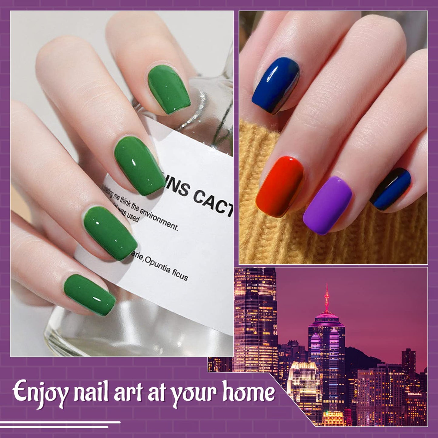 JODSONE 60 PCS Gel Nail Polish Kit with U V Light Base and Matte Glossy Top Coat Nail Gel Polish Soak off Manicure Accessory Tools Suitable for All Seasons - Available at All In One Marketplace Canada