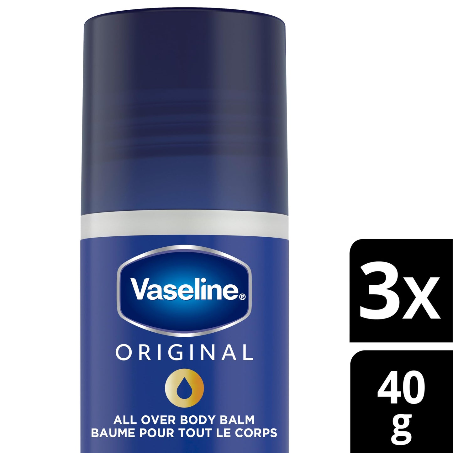 Vaseline All Over Jelly Balm Stick Healing Jelly Skin Care Unscented 40g (Pack of 3) - Available at All In One Marketplace Canada