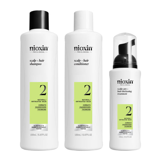Nioxin Scalp + Hair Thickening System 2 - Hair Thickening System for Natural Hair with Progressed Thinning, Trial Size (Packaging May Vary) - Available at All In One Marketplace Canada