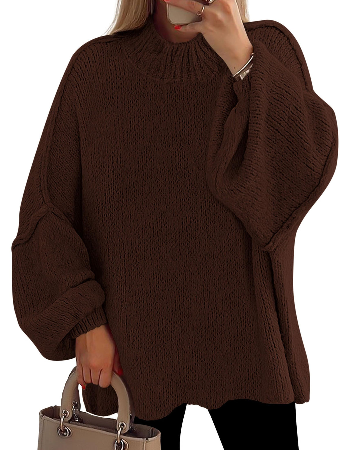 PRETTYGARDEN Women's Oversized Sweaters Fall Clothes Brown,M 🍁 All In One Marketplace Canada