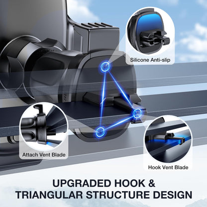 Miracase Phone Holder for Car Vent【2026 Wider Clamp & Metal Hook】 Car Phone Holder Mount for Vent Clip Hand Free Cell Phone Car Mount for iPhone 17 Pro Max 16 15 14 13 12 Samsung S25 Car Accesorries - Available at All In One Marketplace Canada