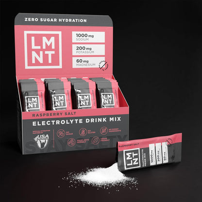 LMNT Keto Electrolyte Powder Packets | Paleo Hydration Powder | No Sugar, No Artificial Ingredients | Raspberry Salt | 30 Stick Packs