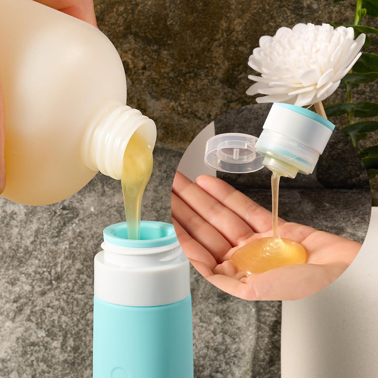 INSFIT 17 Pack Travel Bottles for Toiletries, TSA Approved 90ml 60ml Travel Size Toiletries, BPA Free Leak Proof Squeezable Silicone Tubes Travel Essentials for Shampoo Conditioner Lotion Soap - Available at All In One Marketplace Canada