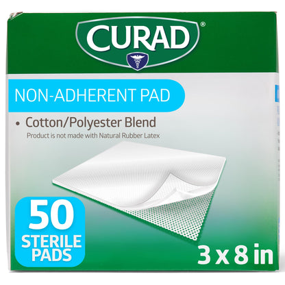 CURAD Sterile Non-Adherent Pad, 3x8 (Pack of 50) Curad