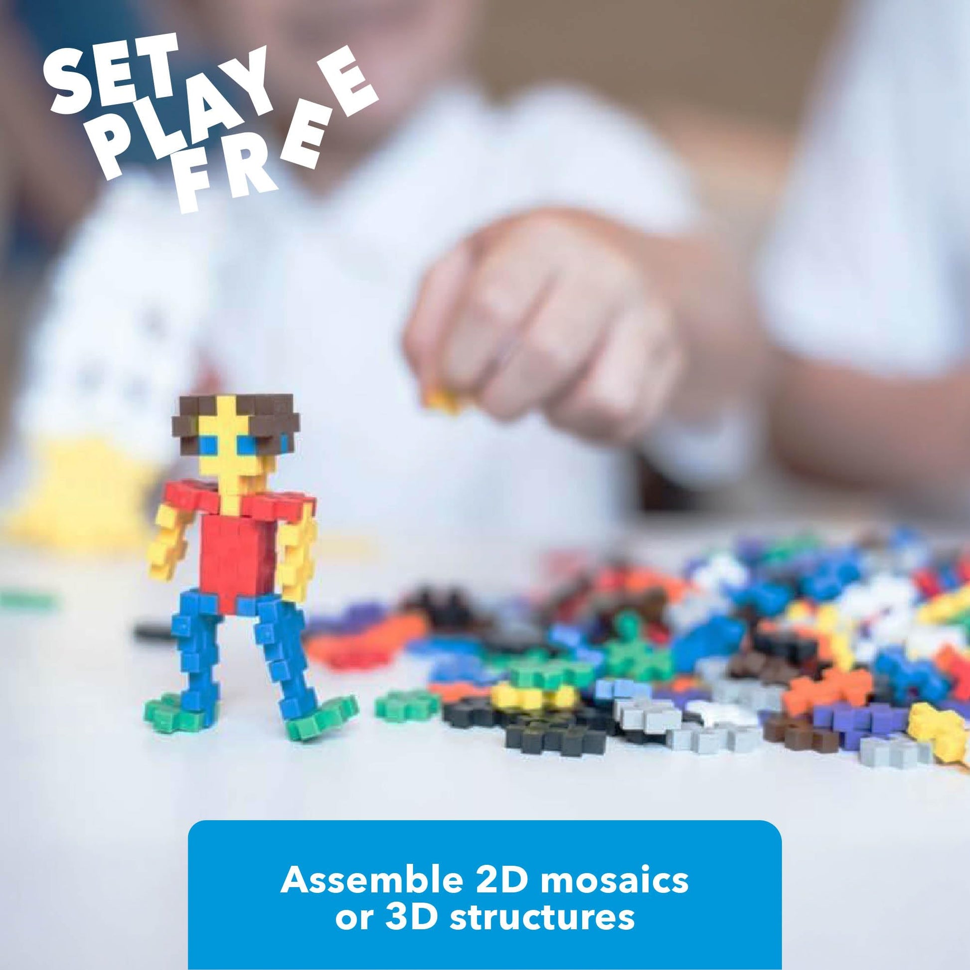PLUS PLUS - 600 Pcs 12 x 20 mm Basic Colors Set Building Blocks PLUS PLUS