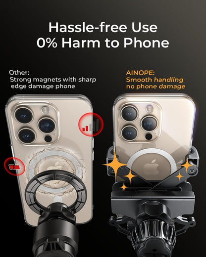 AINOPE Phone Holder for Car Vent【2026 Auto Lock】 Car Phone Holder Mount for Car Accesorries for Women Men Mom, Cell Phone Holder Car Vent Clip Hand Free for All 4-7 Inch iPhone 17 16 Pro Samsung S25 - Available at All In One Marketplace Canada