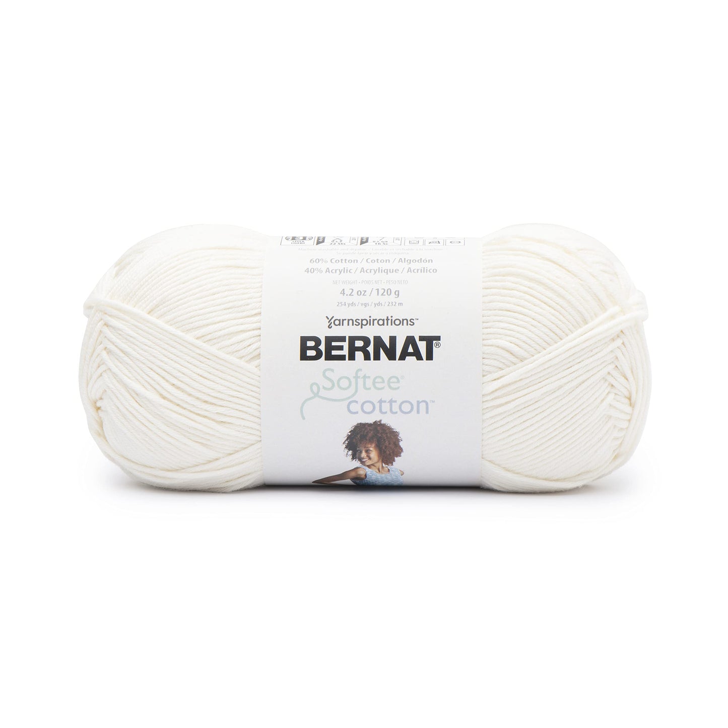 Bernat Softee Cotton Cotton Yarn - 3 Pack of 120g/4.25oz - Nylon - 3 DK (Light) - 254 Yards - Knitting/Crochet Bernat