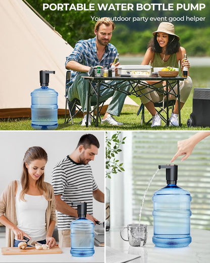 Water Dispenser Pump Water Pump for 5 Gallon Bottles, USB Rechargeable Water Bottle Pump, Portable Water Jug Dispenser for Home, Kitchen, Office, Camping
