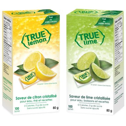 True Lemon & Lime Water Enhancer - Sugar-Free, Zero Calorie Citrus Packets (100 Count Each Flavor)